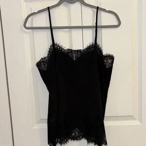 Black Lace-Trim Camisole Top